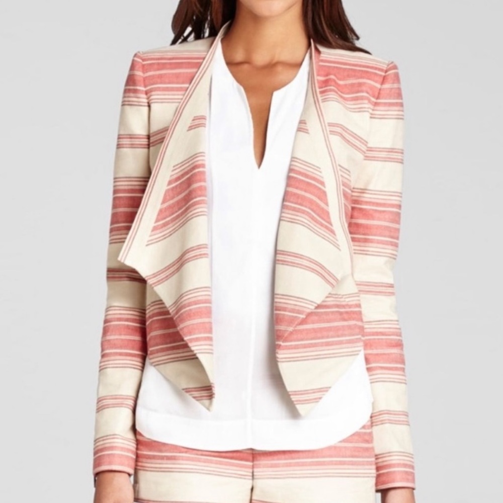 BCBGMaxAzria ABBEY Cropped‎ Stripe Blazer
